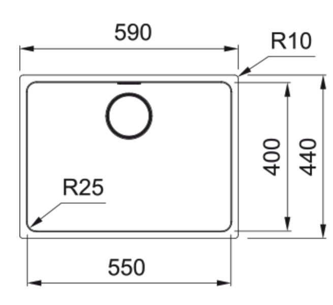 Evier 1 bassin Franke MYX110550M1 detail 1