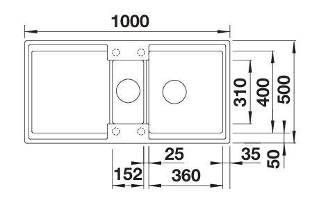 Evier 1 1/2 bassin Blanco 527607/** detail 1