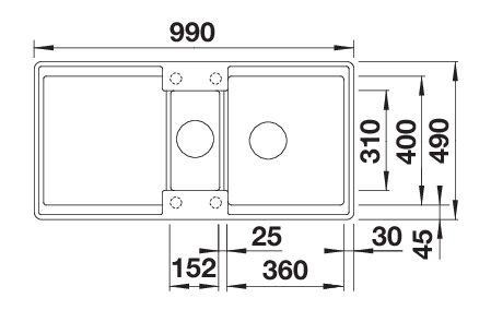 Evier 1 1/2 bassin Blanco 527616/** detail 1