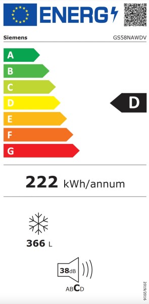 Diepvries Siemens GS58NAWDV detail 4