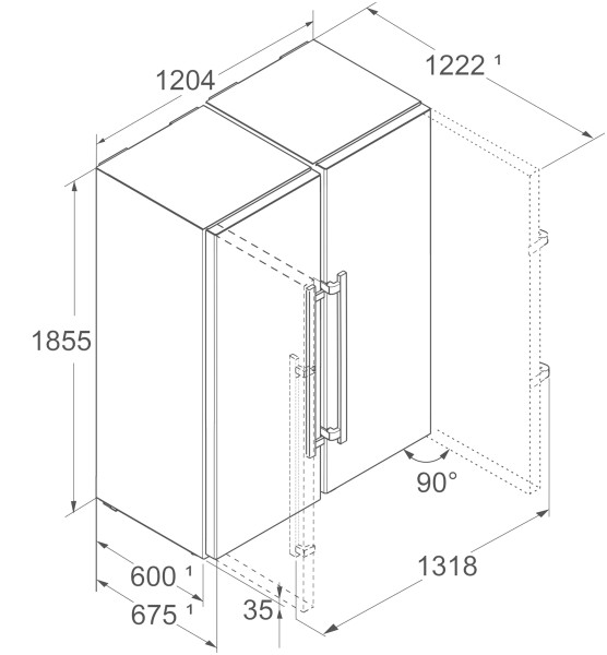 Side/Side + 3 en 4 deurs Liebherr XRFSD526522 detail 6