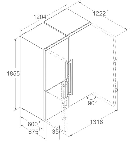 Side/Side + 3 en 4 deurs Liebherr XRCSD525522 detail 7