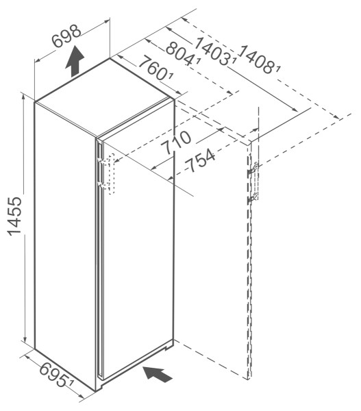Diepvries Liebherr FNC667I22 / Telescopische geleiders detail 7