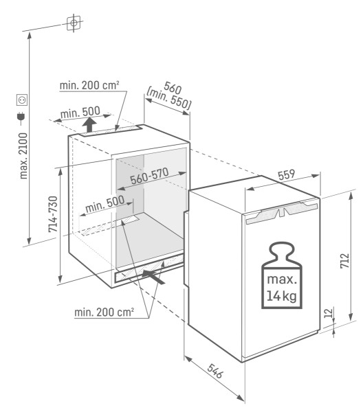 Diepvries inbouw  < 82 cm Liebherr IFND350322 detail 5