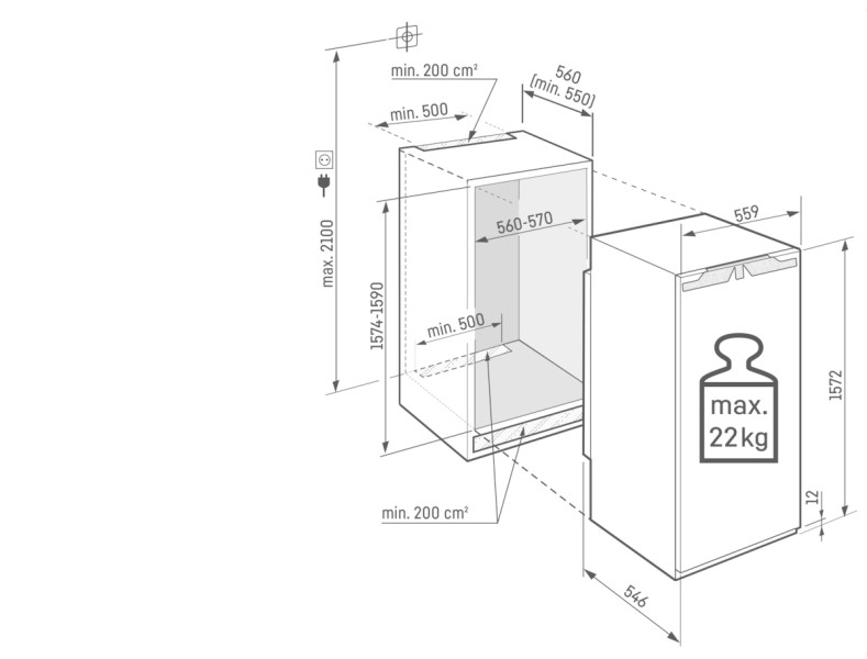 Frigo intégrable hauteur 150-159cm Liebherr IRBDI485122 detail 8