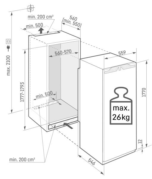 Frigo intégrable hauteur 176-179cm Liebherr IRBAC517122617 detail 8