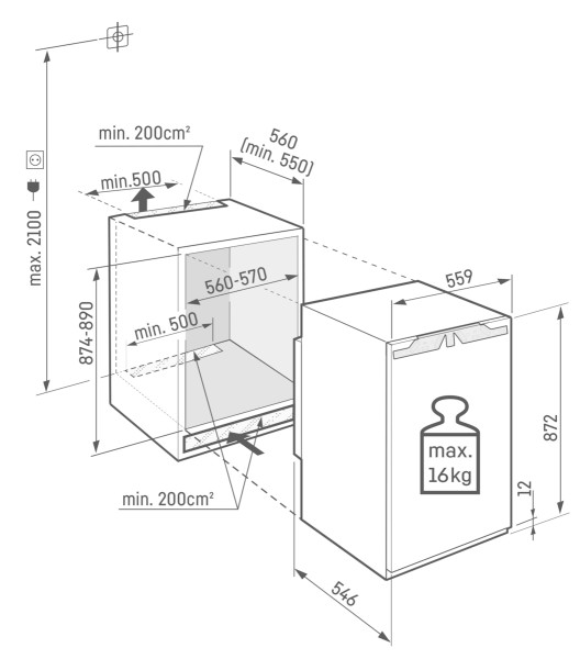 Frigo intégrable hauteur 88cm Liebherr IRBI395122 detail 8