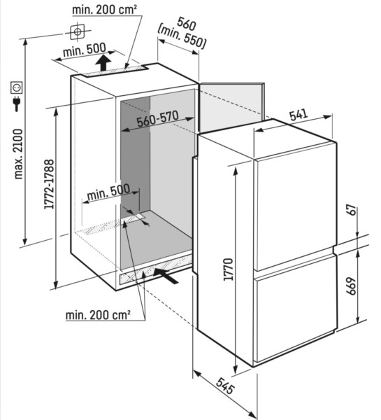 Combiné réfrigérateur/congélateur intégrable Liebherr ICSE510322 detail 5