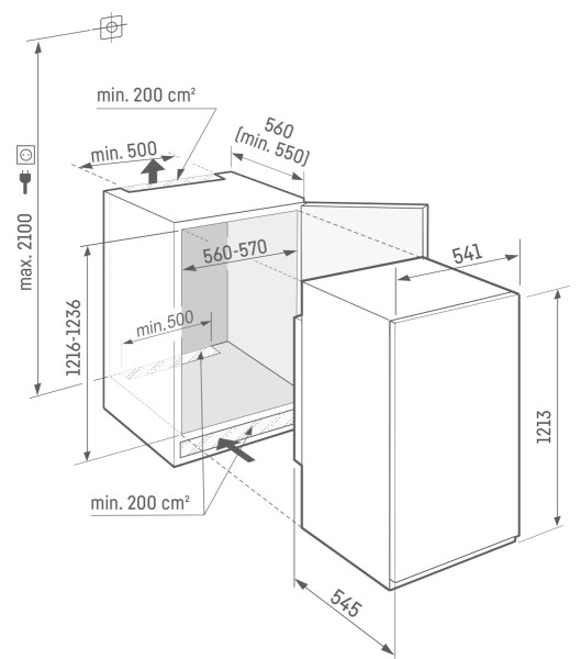 Frigo intégrable hauteur 122cm Liebherr IRBSD412022 detail 8