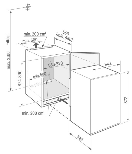 Frigo intégrable hauteur 88cm Liebherr IRSE390122 detail 6
