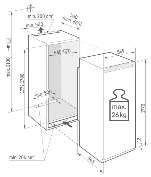 Frigo intégrable hauteur 176-179cm Liebherr IRD510022 detail 6