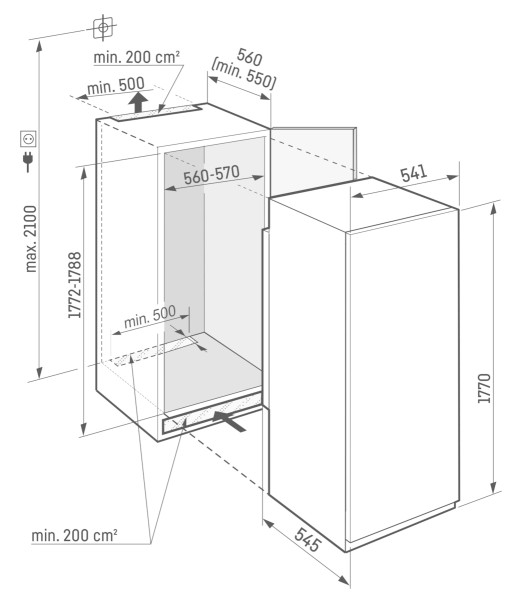 Frigo intégrable hauteur 176-179cm Liebherr IRBSD512022 detail 7