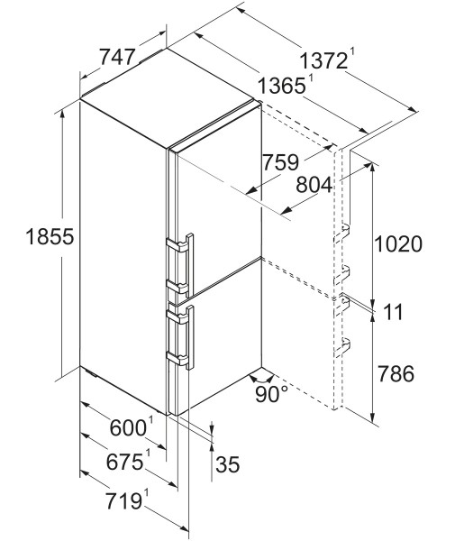 Combiné réfrigérateur/congélateur Liebherr CBNSDC765I20 detail 8
