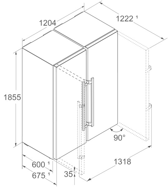 Side/Side + 3 en 4 deurs Liebherr XRFSD523022 detail 7
