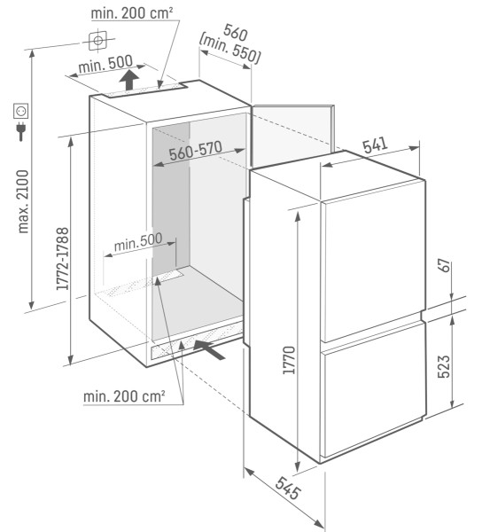 Combiné réfrigérateur/congélateur intégrable Liebherr ICBSD512222 detail 8