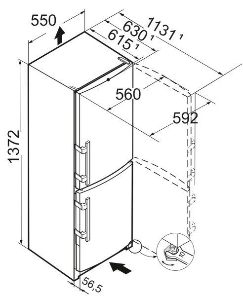 Koelvriescombinatie Liebherr CUE233126 detail 7