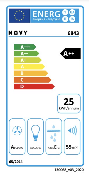 Dampkap inbouwgroep Novy 6843 / Novy Pure'line zonder verlichting detail 5