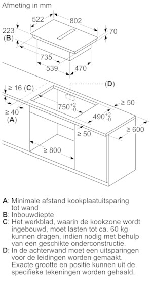Kookplaat met ingebouwde dampafzuiging Bosch PVQ811H26E detail 4