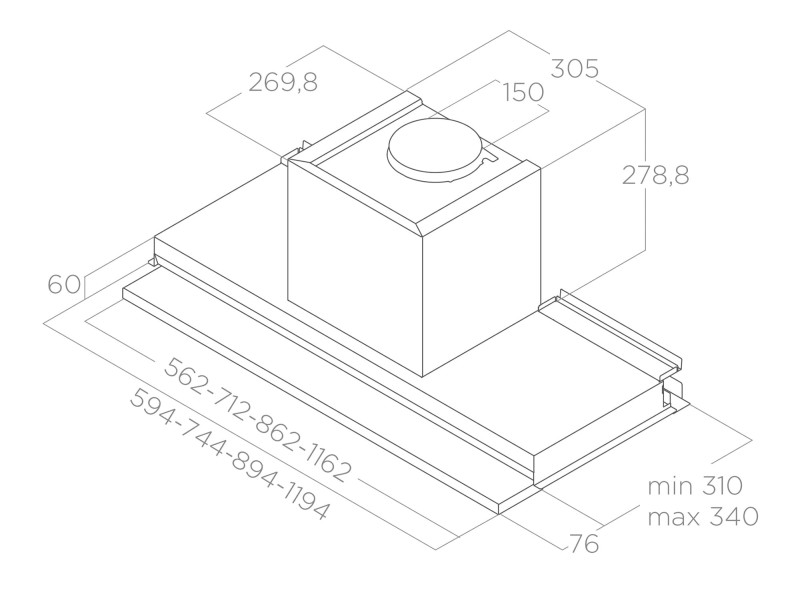 Hotte groupe aspirant Elica PRF0181274 detail 3