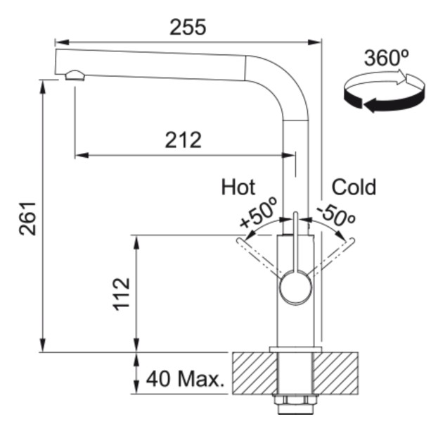 Robinet mono-commande Franke 301054 detail 1