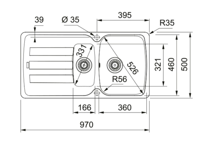 Evier 1 1/2 bassin Franke AZG651LG1 detail 1