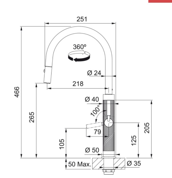 Robinet mono-commande Franke 301052 detail 1