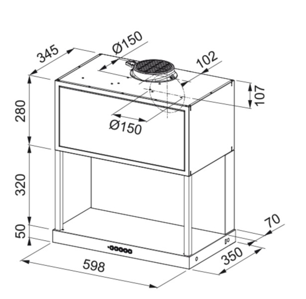 Hotte cheminée Franke FMAMOD60BKM detail 3