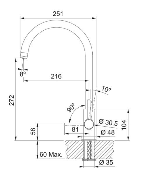 Robinet mono-commande Franke 302271 detail 1