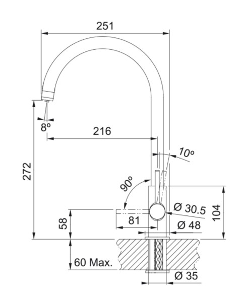 Robinet mono-commande Franke 302270 detail 1
