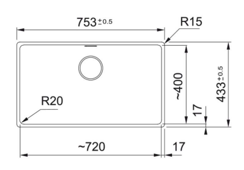 Enkele spoelbak Franke MRG210720LG1 detail 1