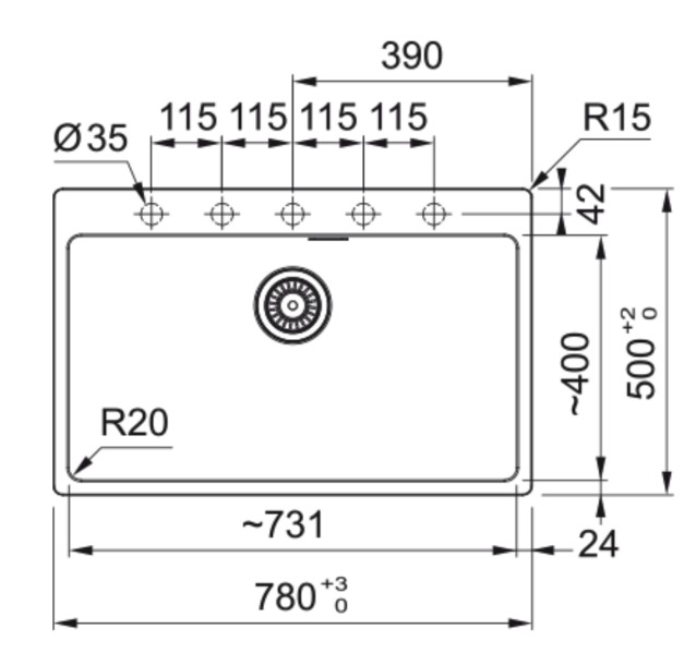 Evier 1 bassin Franke MRG610730LG1 detail 1
