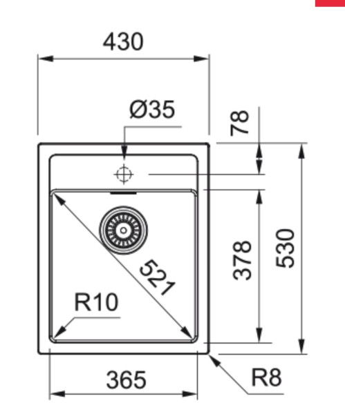 Enkele spoelbak Franke SID610360PW1 detail 1