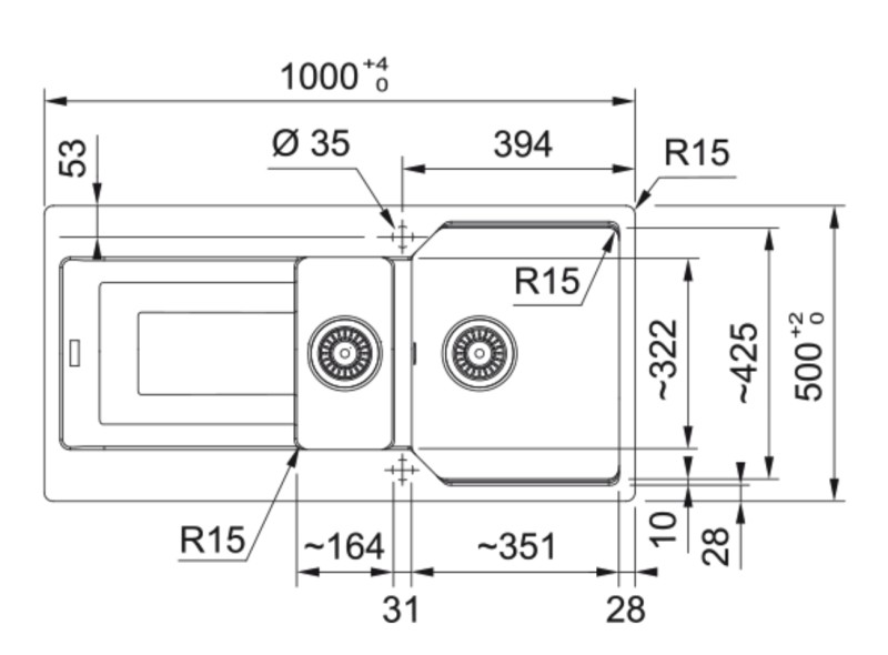 Evier 1 1/2 bassin Franke UBG651LG1 detail 1