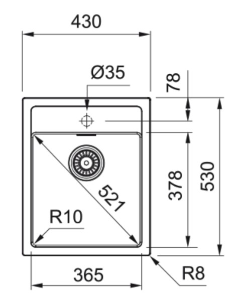 Evier 1 bassin Franke SID610360ZW1 detail 1
