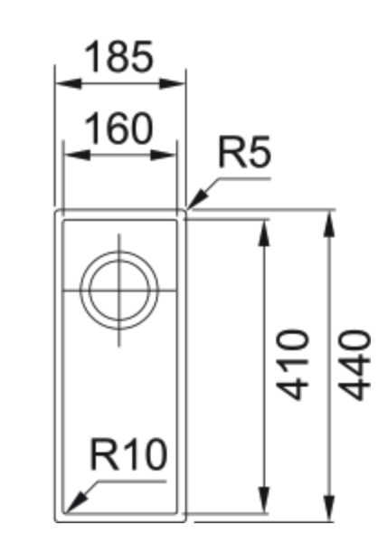 Enkele spoelbak Franke SID110160PW1 detail 1