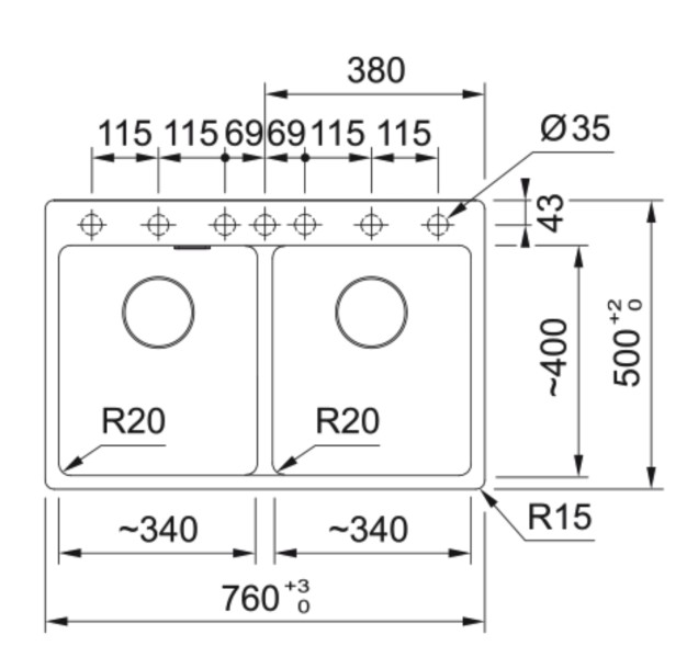 Evier 2 bassins Franke MRG620LG1 detail 1