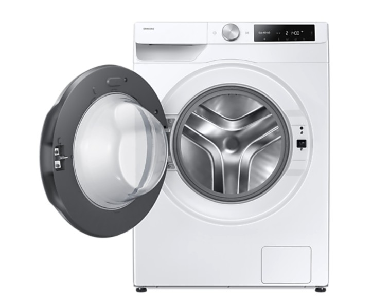 Wasmachine Samsung WW90DG6U25LEU3/zwarte deur detail 1