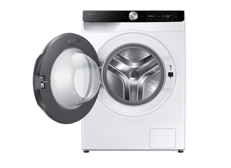 Wasmachine Samsung WW90DG6U85LKU3/zwarte deur detail 1