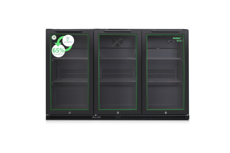 Refroidisseur à boisons/ porte vitrée ou pleine HUSKY C3-H-ECO-865-BK-NL vooraanzicht