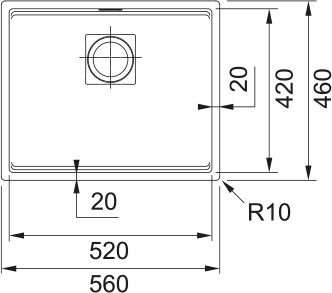 Enkele spoelbak Franke KNG110520LG1 detail 1