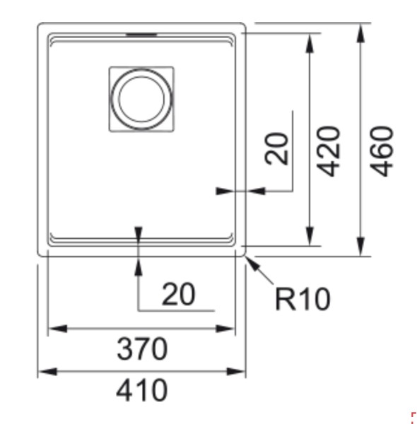 Enkele spoelbak Franke KNG110370LG1 detail 1