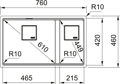 Evier 1 1/2 bassin Franke KNG120LG1 vooraanzicht