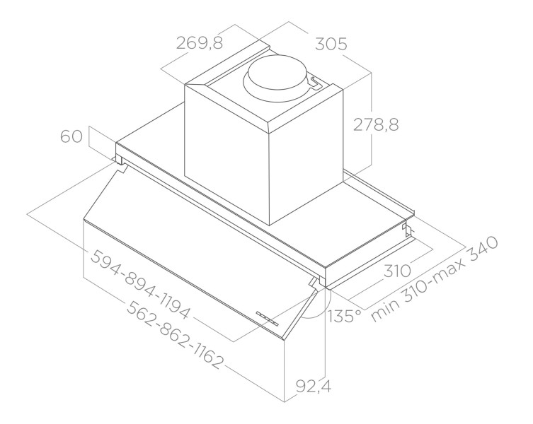Dampkap inbouwgroep Elica PRF0157712A detail 2