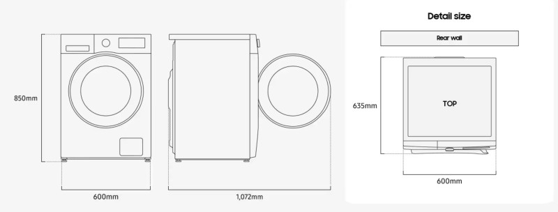 Wasmachine Samsung WW91CGC04AAH/knop/zwarte deur detail 3