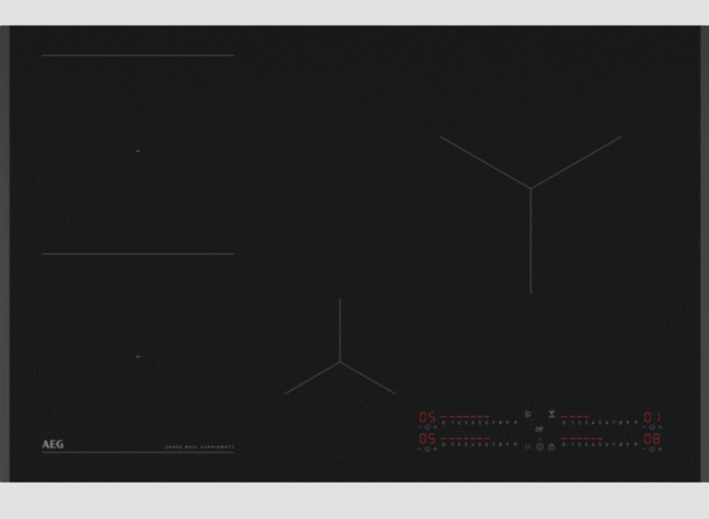 Kookplaat inductie AEG TII84B10FZ/saphiermatt zwart vooraanzicht