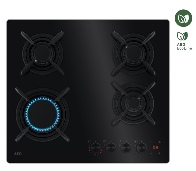 Taque de cuisson au gaz AEG HKB64453NB vooraanzicht