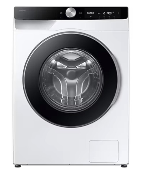Wasmachine Samsung WW90DG6U25LKU3/zwarte deur vooraanzicht