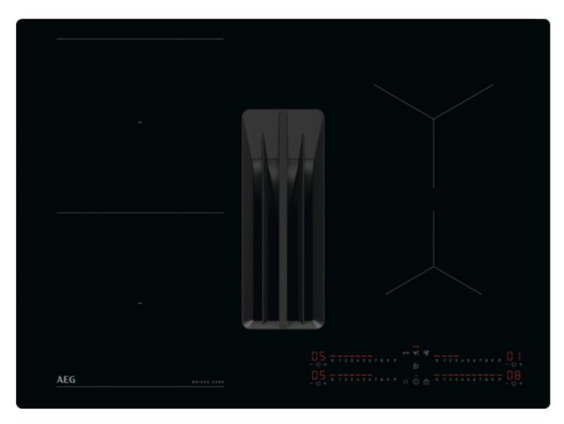 Kookplaat met ingebouwde dampafzuiging AEG TCH74B01FB vooraanzicht