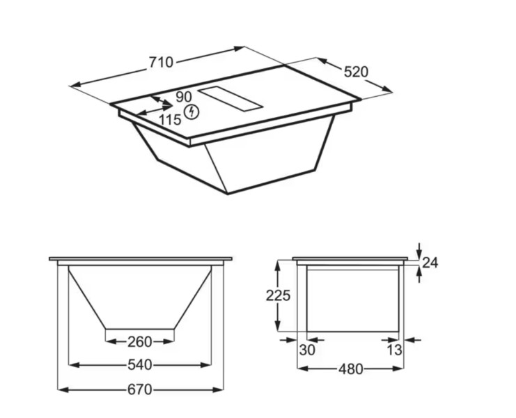 Taque de cuisson avec hotte intégrée AEG TCH74B01FB detail 2