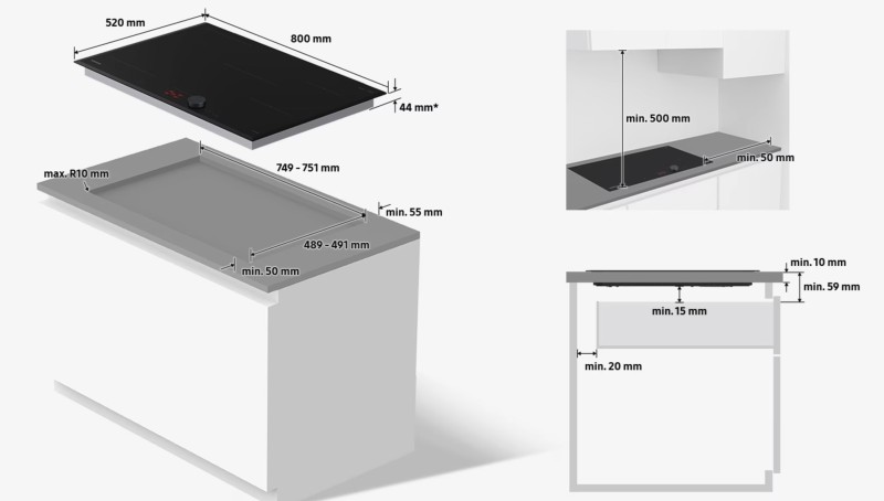 Kookplaat inductie Samsung NZ84C6058KK detail 1